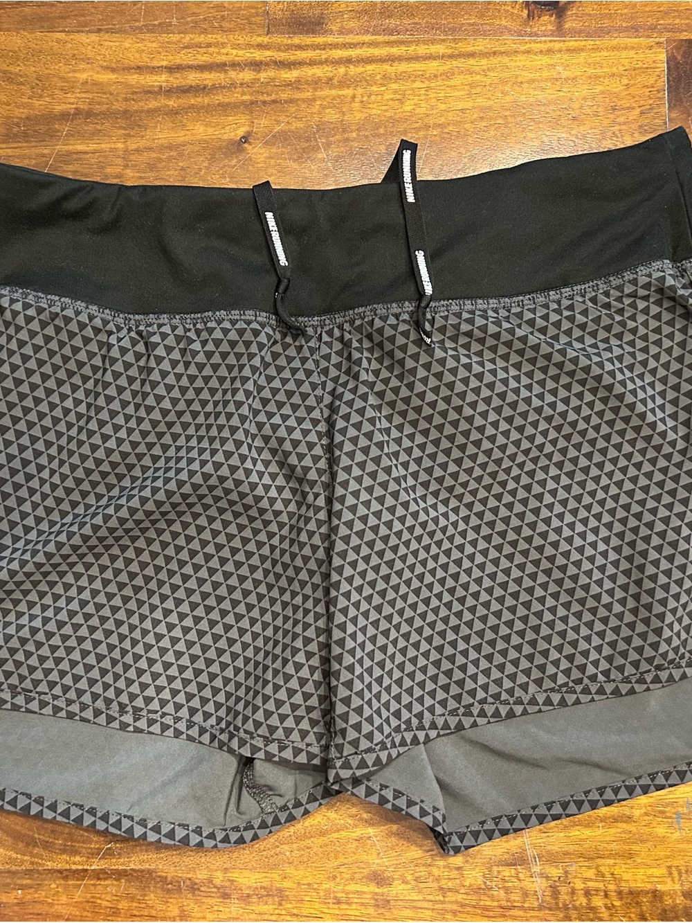 Nike Women's Black-Geometric Active Shorts